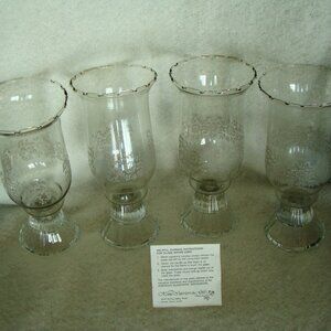 Home Interiors glass candle holders set of 4